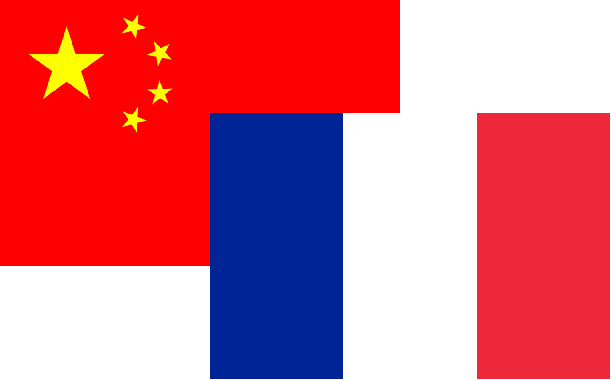 France-Chine drapeaux