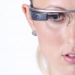 Google Glass on a model's head