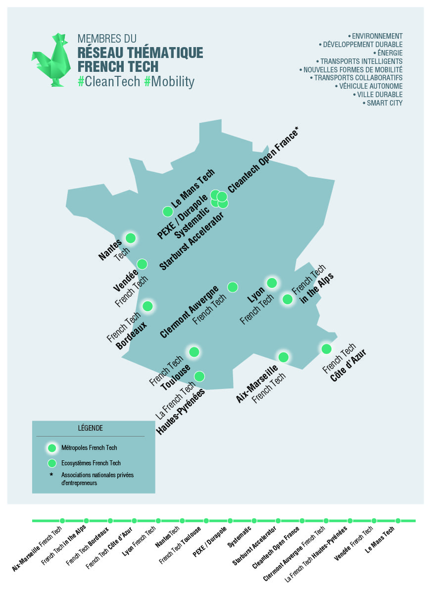 Carte réseau thématique French Tech Mobility mobilité autonomie seniors