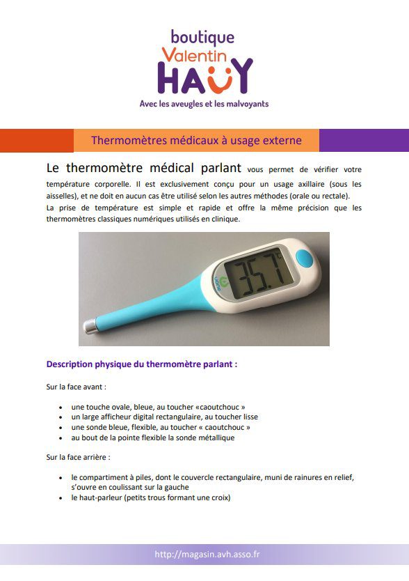 Thermomètres médicaux à usage externe