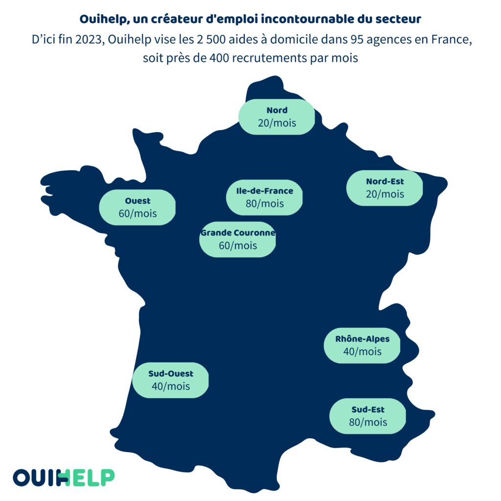 Carte de France des salaires de Ouihelp