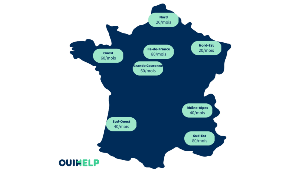 Ouihelp carte de France des salaires