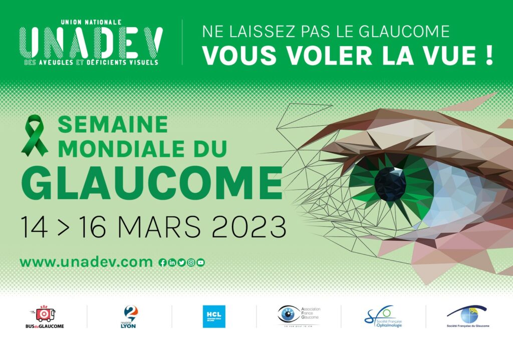 Bannière semaine mondiale du glaucome de l'unadev