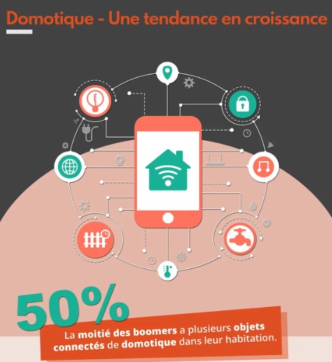 Infographie de l'étude Digital Baby Boomer et la domotique