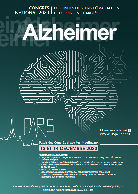 Congrès National des Unités de Soins, d'Évaluation et de Prise en Charge Alzheimer : la prochaine édition prévue les 13 et 14 décembre 2023