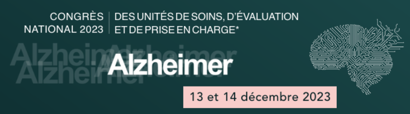 Logo Congrès National des Unités de Soins, d'Évaluation et de Prise en Charge Alzheimer : la prochaine édition prévue les 13 et 14 décembre 2023