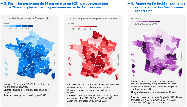 disparités régionales Vieillissement perte autonomie