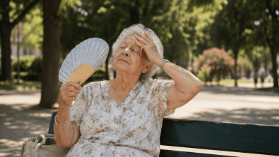 Canicule Personne âgée Parc Éventail Chaleur