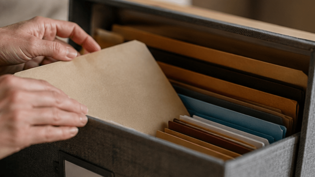 Dossier à laisser à ses proches
Guide pratique après un décès
Dernières volontés
Documents importants décès
Succession et héritage
Contrat obsèques
Organisation des démarches administratives
Patrimoine et transmission
Faciliter les démarches des proches